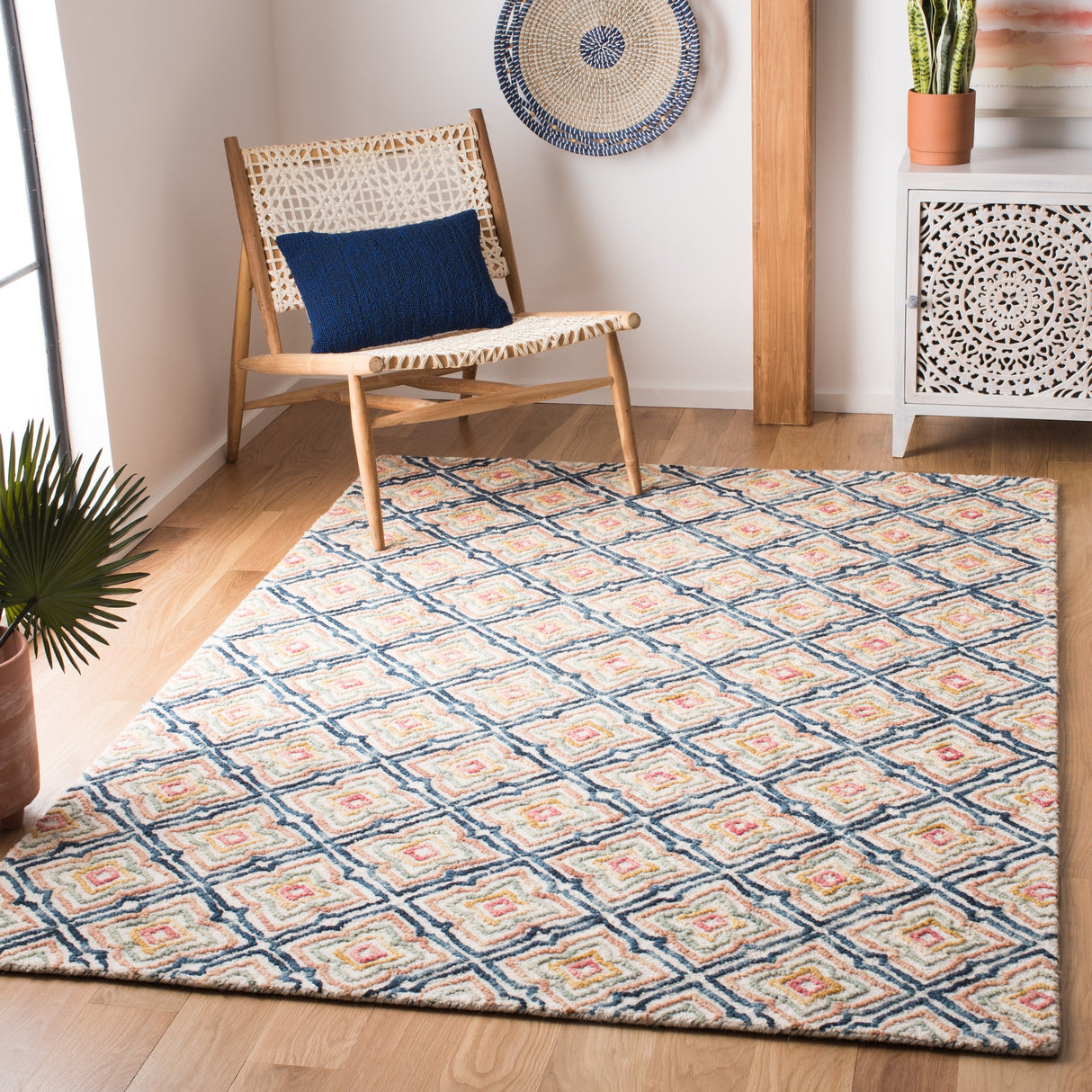 Safavieh Trace Trc512A Ivory/Navy Rugs.