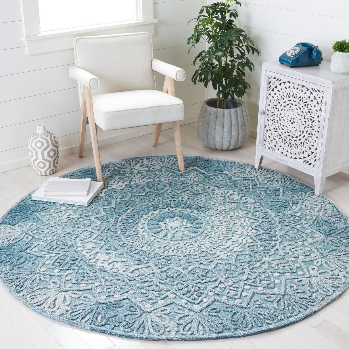 Safavieh Trace Trc601K Turquoise/Green Rug.