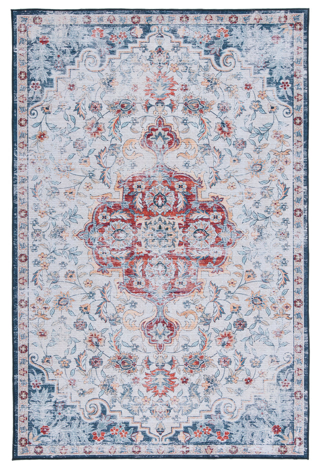 Safavieh Machine Washable Tucson Tsn117F Grey/Rust Rug.