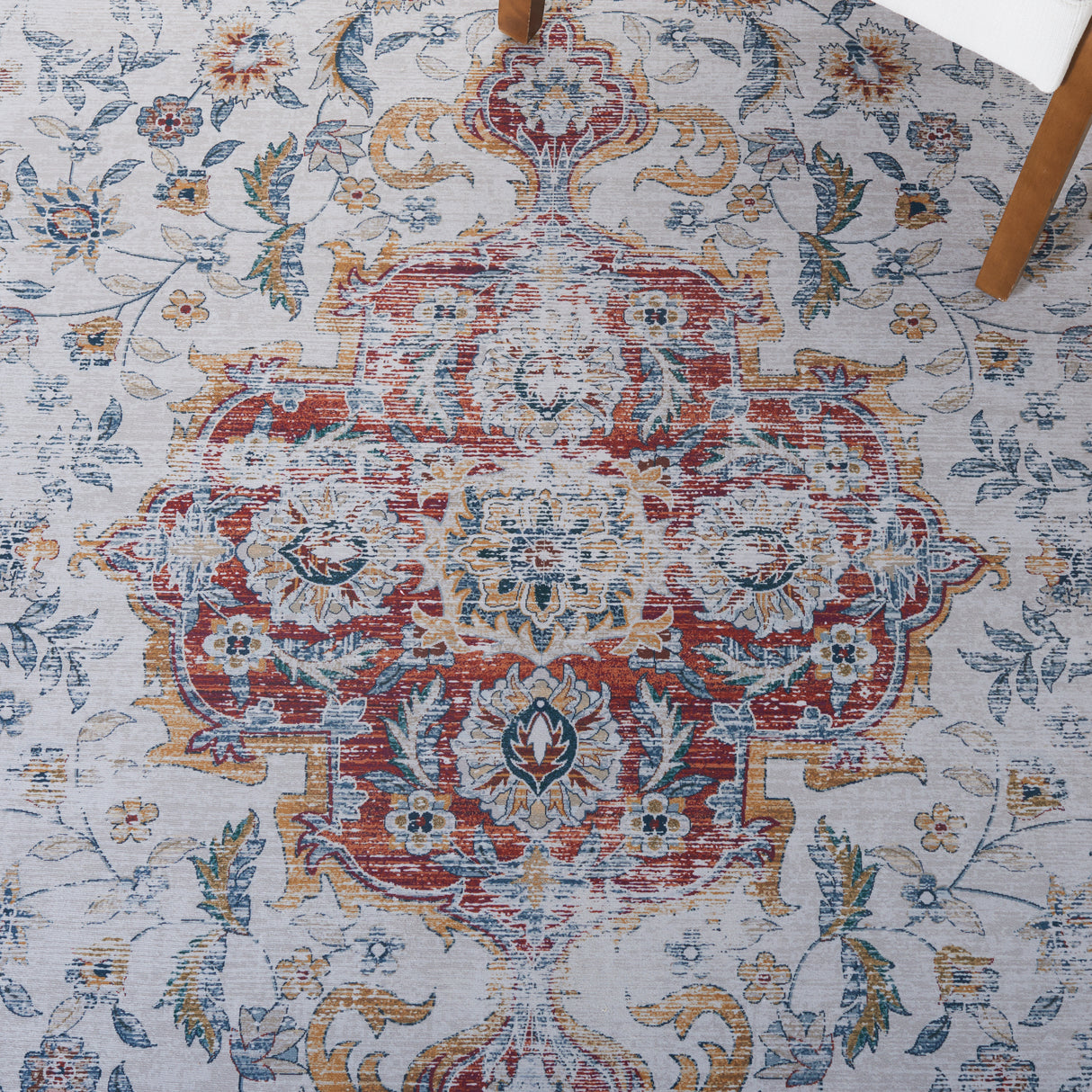 Safavieh Machine Washable Tucson Tsn117F Grey/Rust Rug.