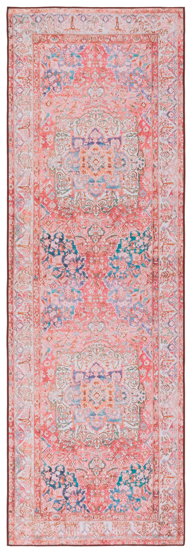 Safavieh Machine Washable Tucson Tsn122R Rose/Beige Rug.