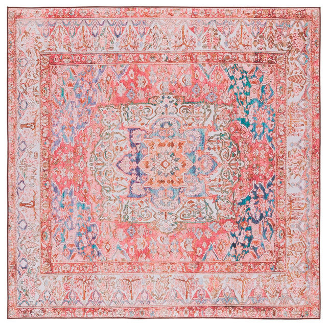 Safavieh Machine Washable Tucson Tsn122R Rose/Beige Rug.