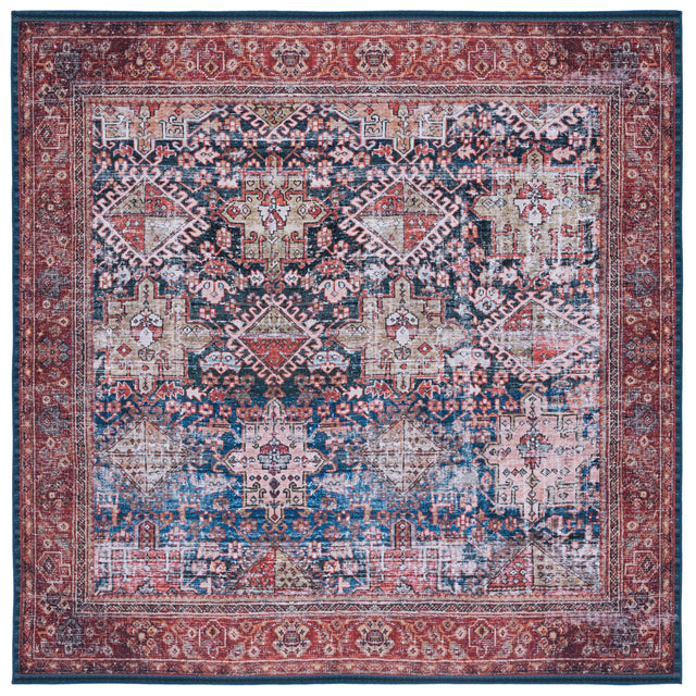 Safavieh Machine Washable Tucson Tsn124N Navy/Rust Rug.