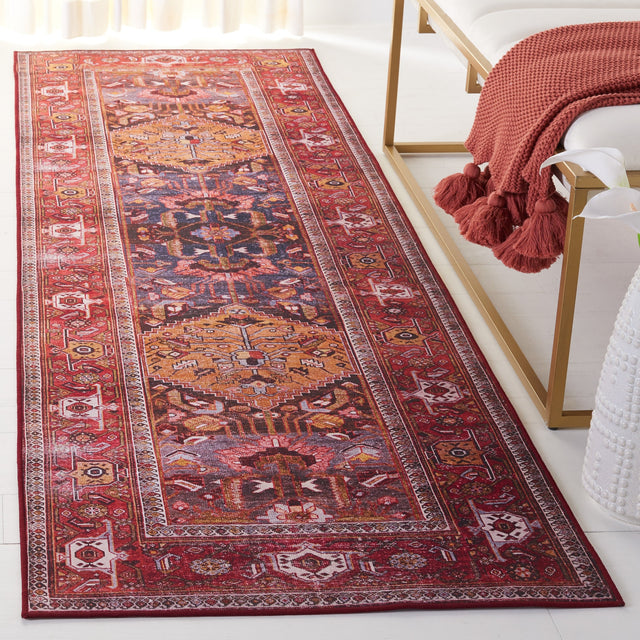 Safavieh Machine Washable Tucson Tsn127N Navy/Rust Rug.
