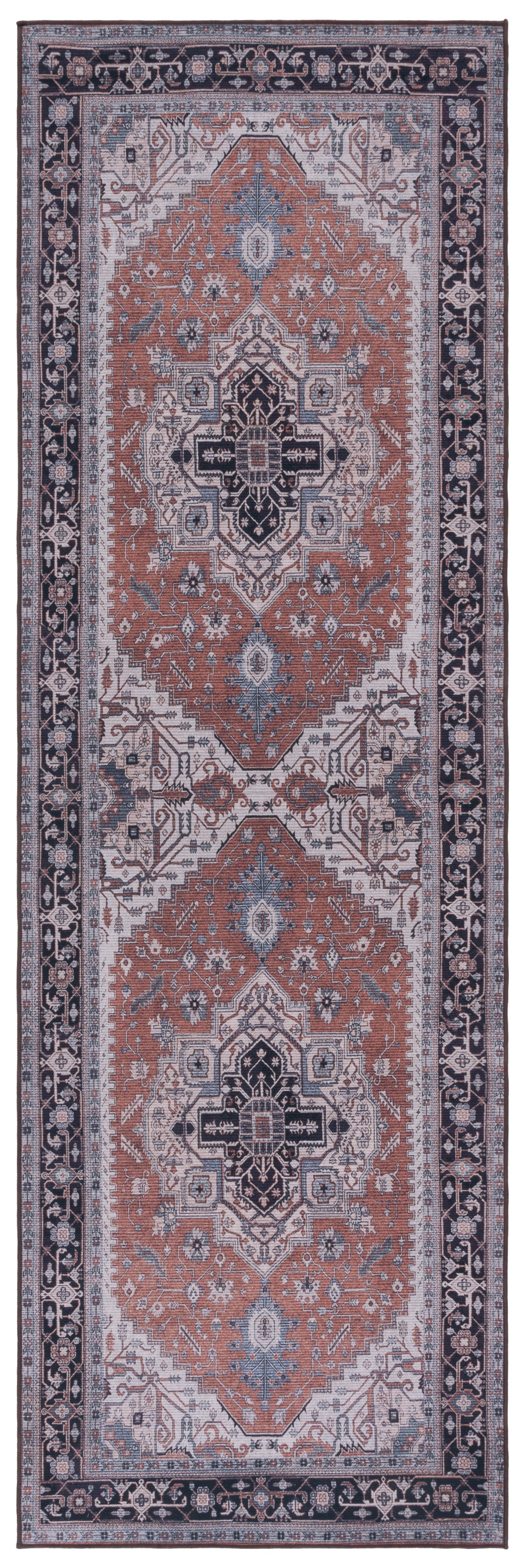 Safavieh Machine Washable Tucson Tsn128P Rust/Navy Rug.