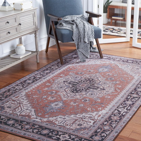 Safavieh Machine Washable Tucson Tsn128P Rust/Navy Rug.