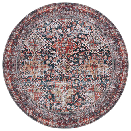 Safavieh Machine Washable Tucson Tsn130N Navy/Rust Rug.