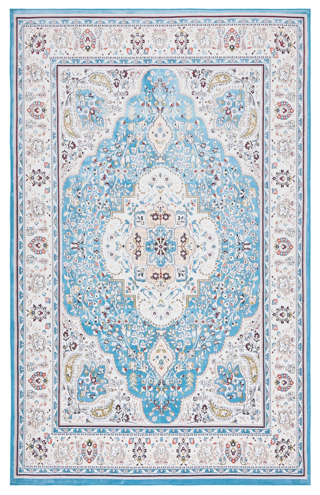 Safavieh Machine Washable Tucson Tsn136K Turquoise/Beige Rug.