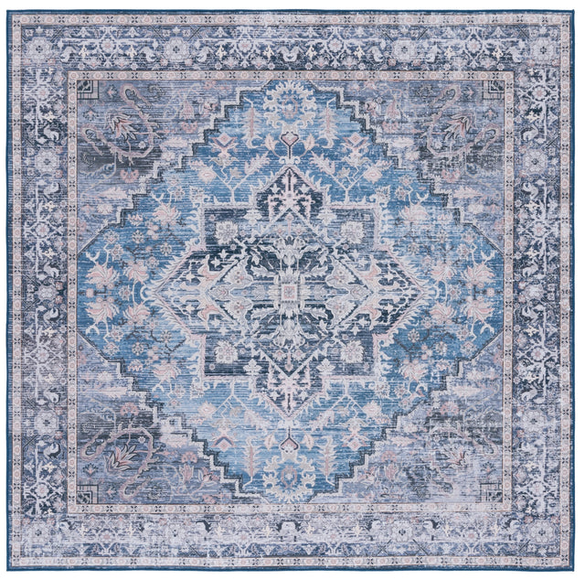 Safavieh Machine Washable Tucson Tsn137M Blue/Charcoal Rug.