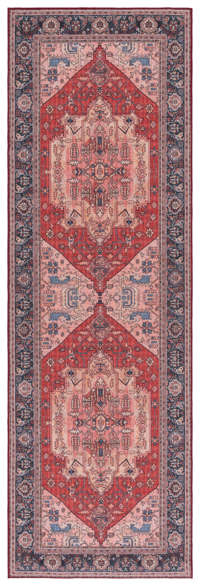 Safavieh Machine Washable Tucson Tsn139Q Red/Navy Rug.