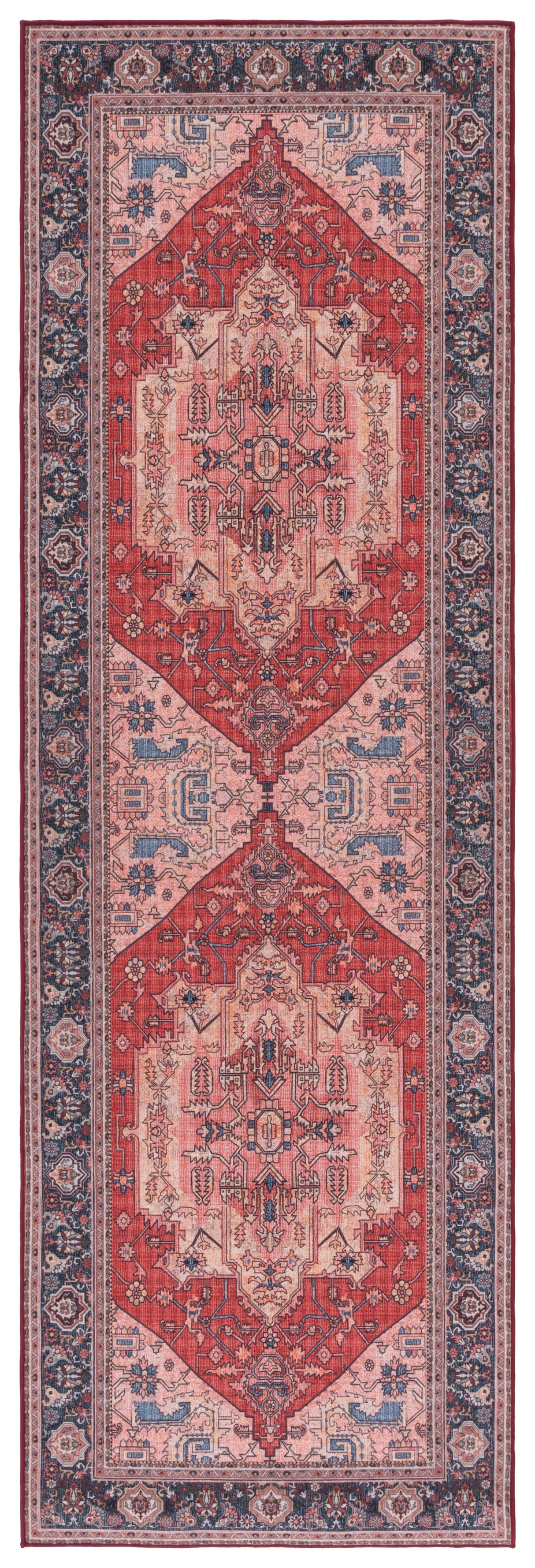 Safavieh Machine Washable Tucson Tsn139Q Red/Navy Rug.