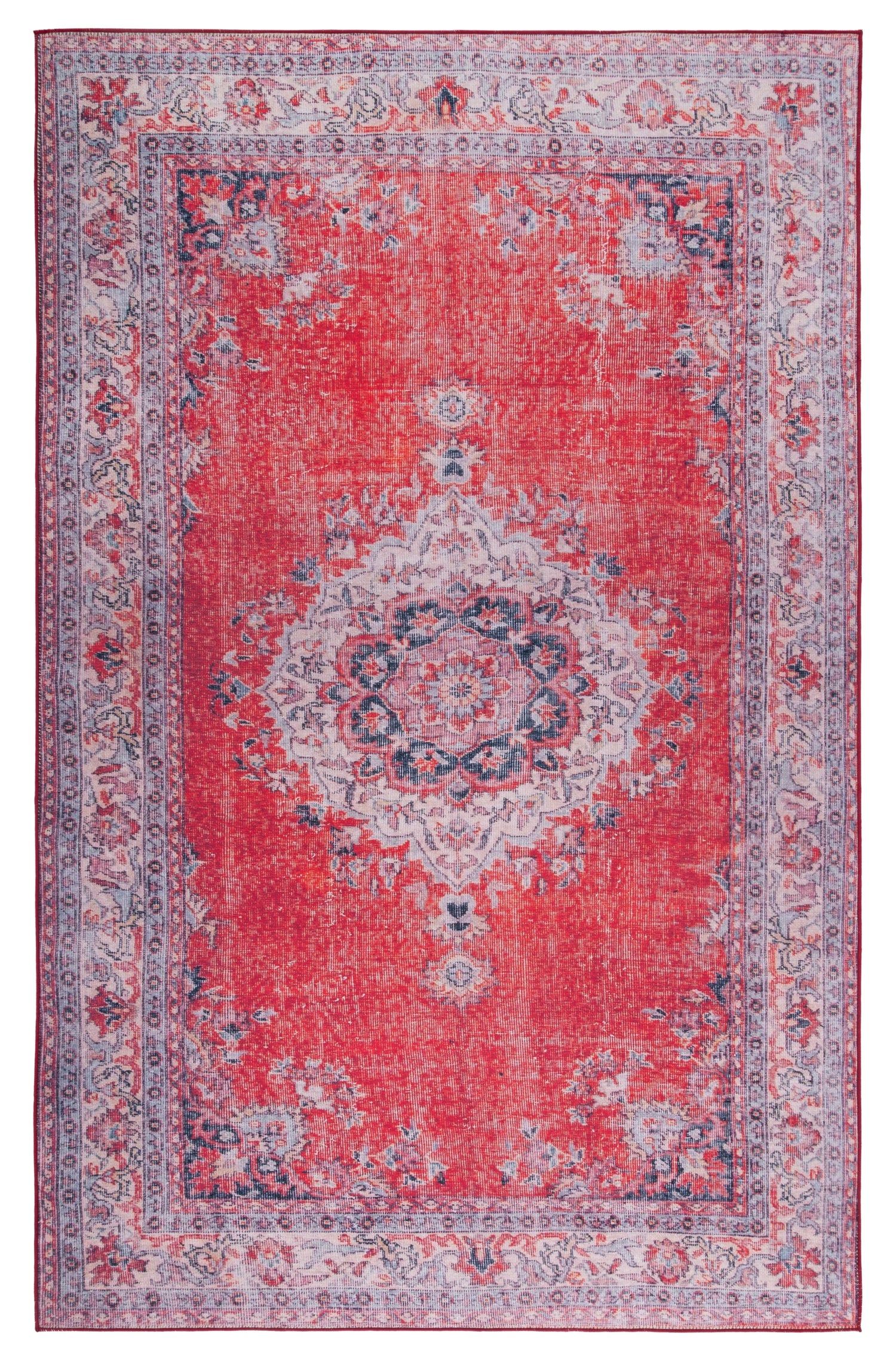 Safavieh Machine Washable Tucson Tsn140Q Red/Beige Rug.