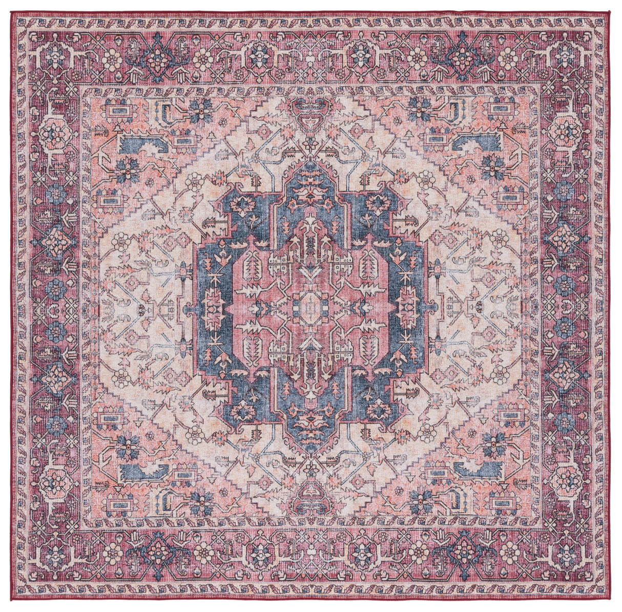 Safavieh Machine Washable Tucson Tsn143B Beige/Pink Rug.