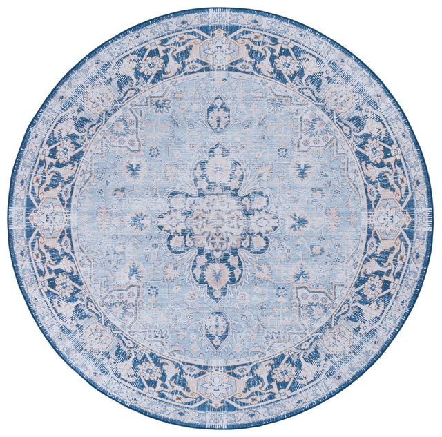 Safavieh Machine Washable Tucson Tsn147M Light Blue/Navy Rug.