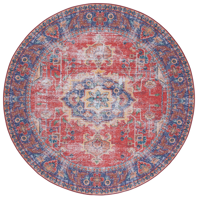 Safavieh Machine Washable Tucson Tsn161Q Red/Navy Rug.