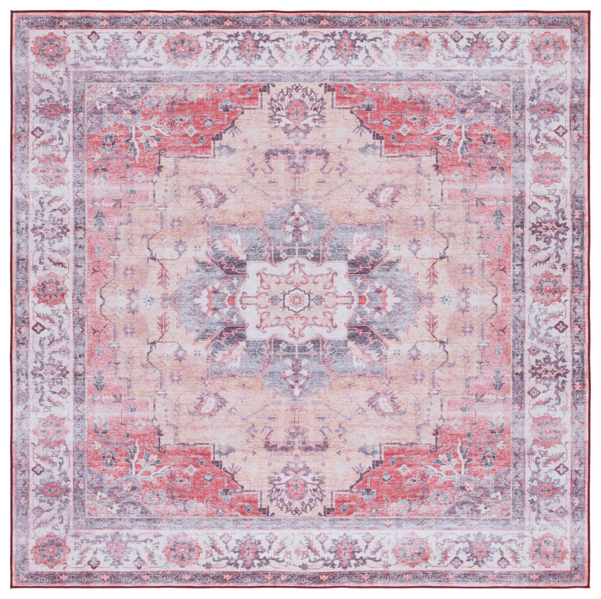 Safavieh Machine Washable Tucson Tsn163P Rust/Beige Rug.