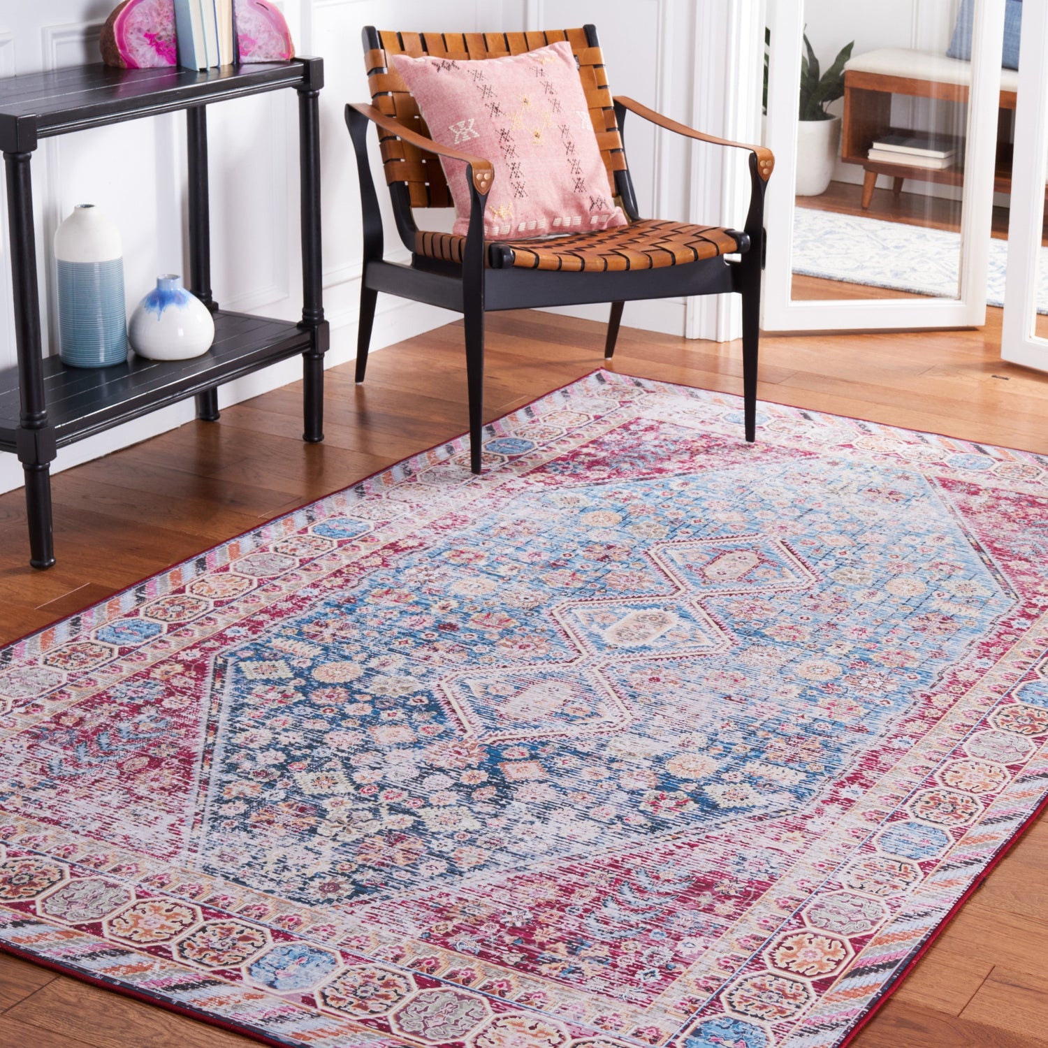 Safavieh Machine Washable Tucson Tsn164M Blue/Red Rug.