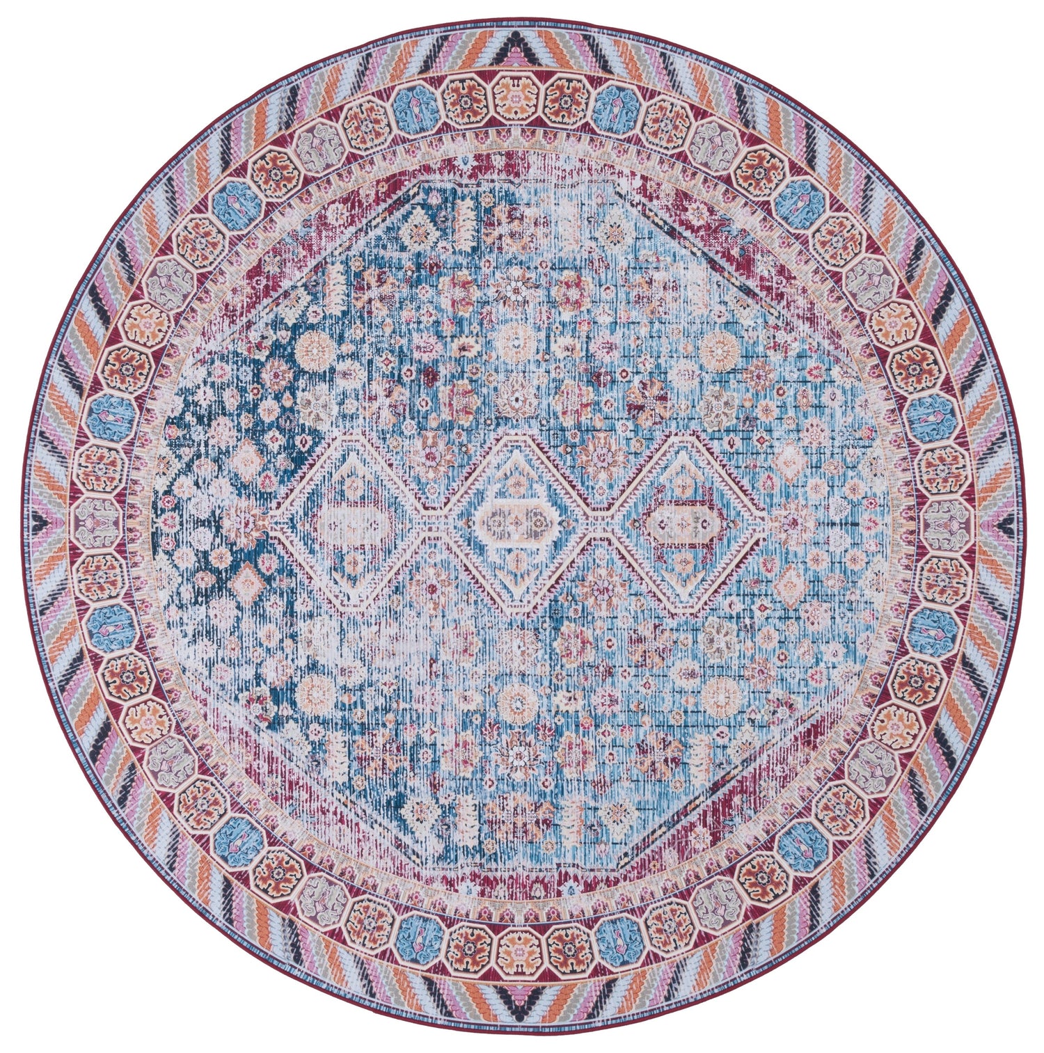 Safavieh Machine Washable Tucson Tsn164M Blue/Red Rug.