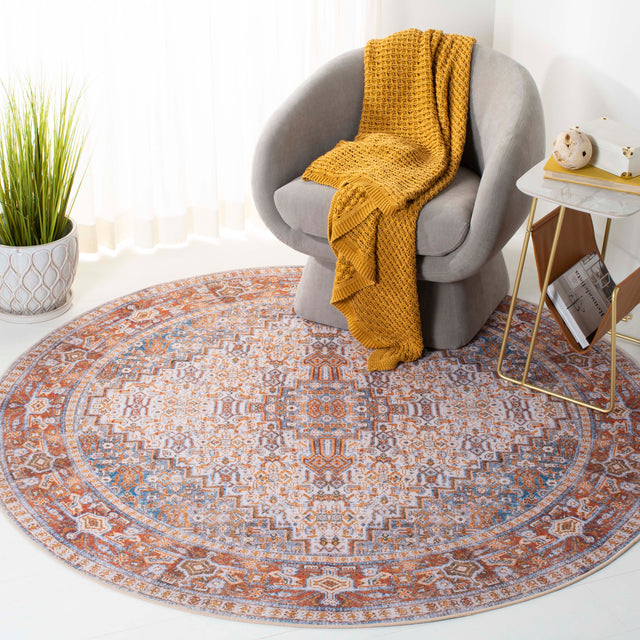 Safavieh Machine Washable Tucson Tsn166B Beige/Rust Rug.