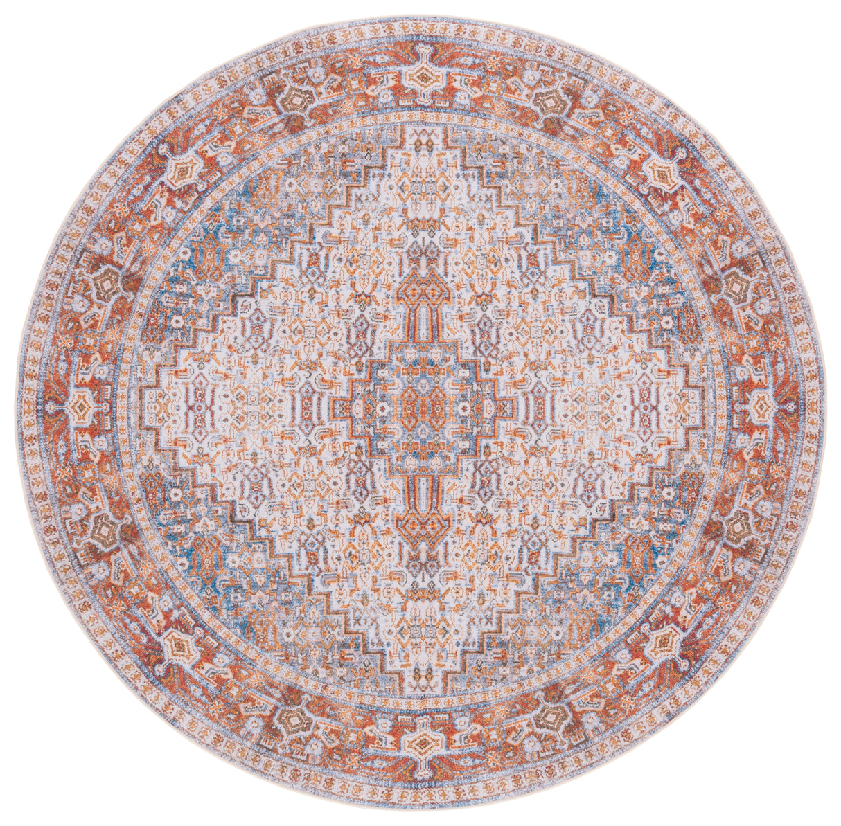 Safavieh Machine Washable Tucson Tsn166B Beige/Rust Rug.