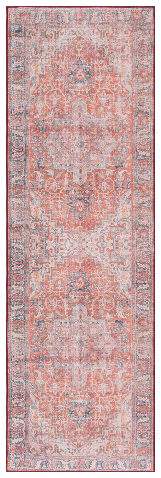 Safavieh Machine Washable Tucson Tsn168P Rust/Navy Rug.