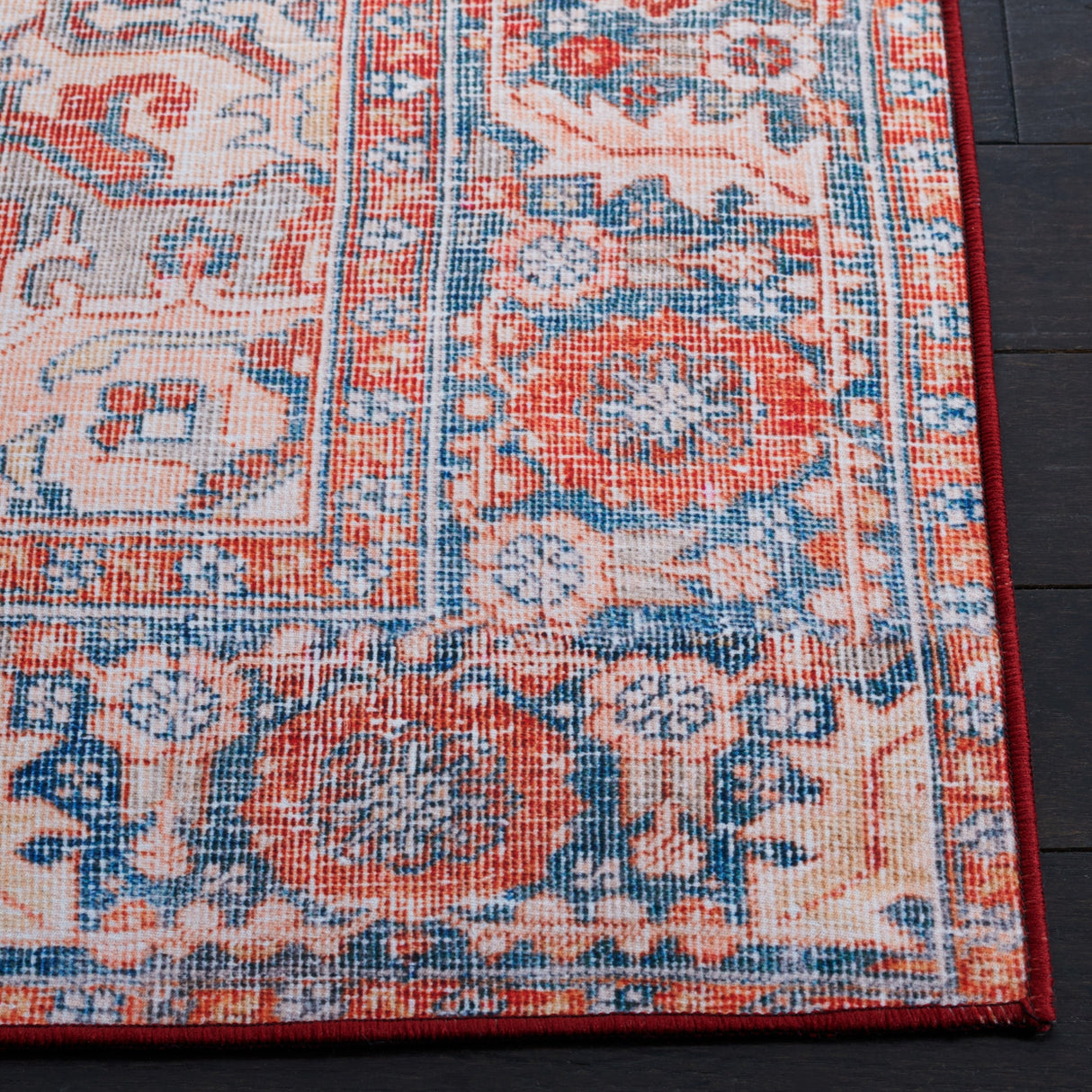 Safavieh Machine Washable Tucson Tsn168P Rust/Navy Rug.