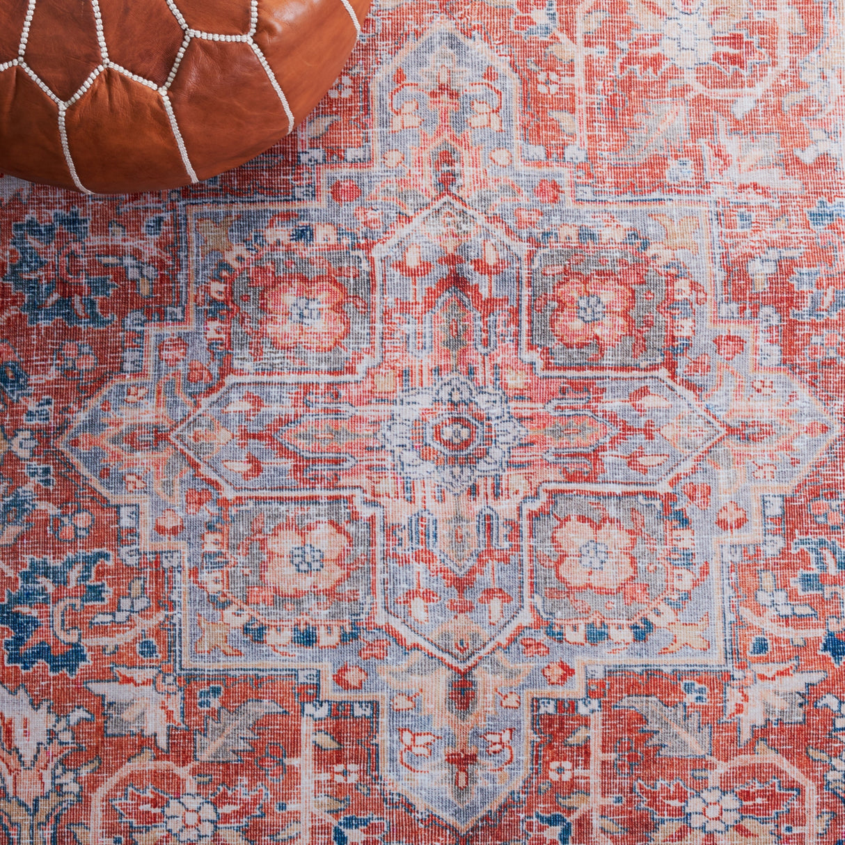 Safavieh Machine Washable Tucson Tsn168P Rust/Navy Rug.