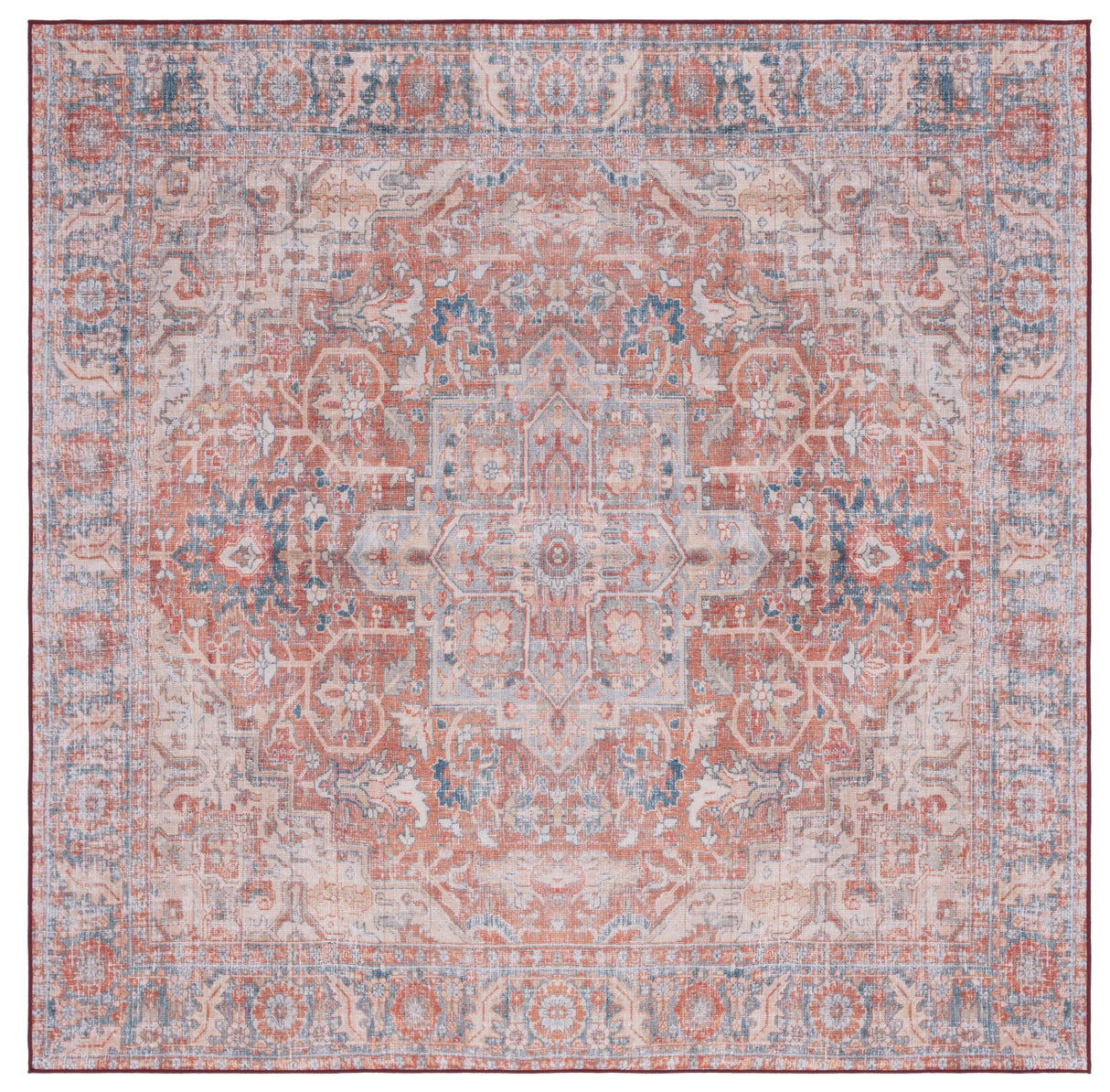 Safavieh Machine Washable Tucson Tsn168P Rust/Navy Rug.