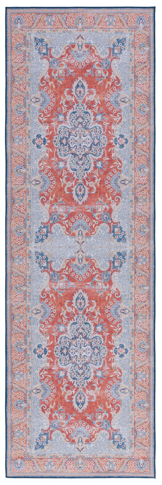 Safavieh Machine Washable Tucson Tsn171P Rust/Blue Rug.
