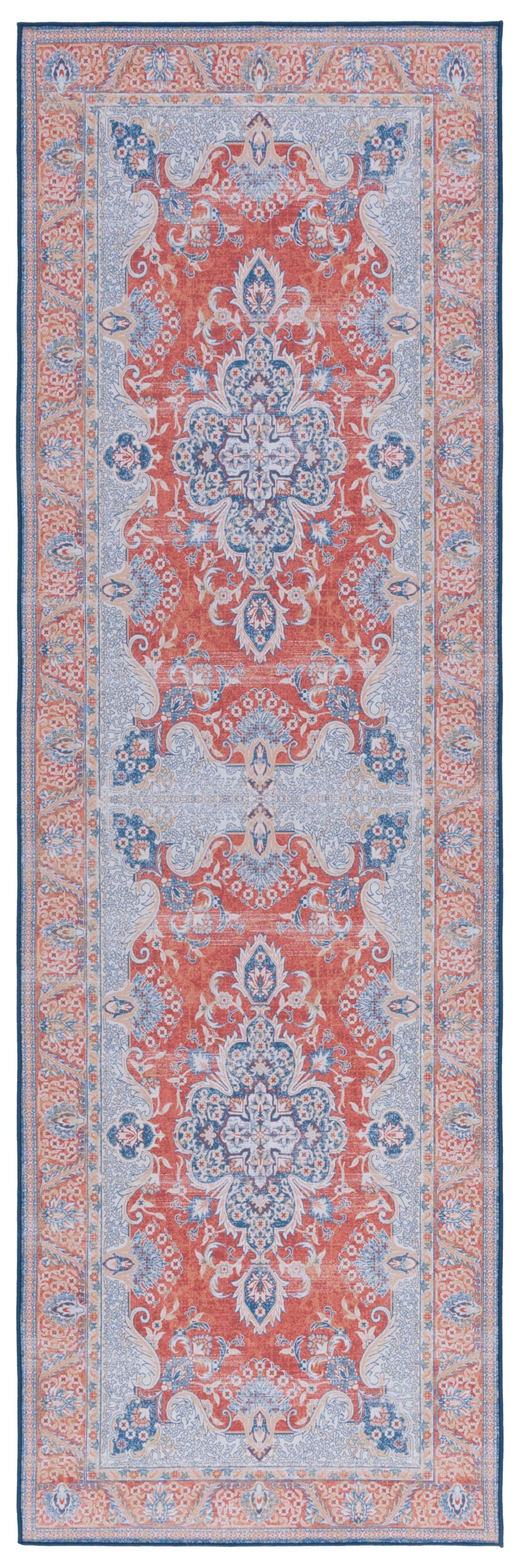 Safavieh Machine Washable Tucson Tsn171P Rust/Blue Rug.