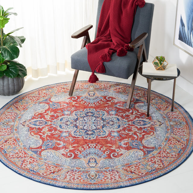 Safavieh Machine Washable Tucson Tsn171P Rust/Blue Rug.