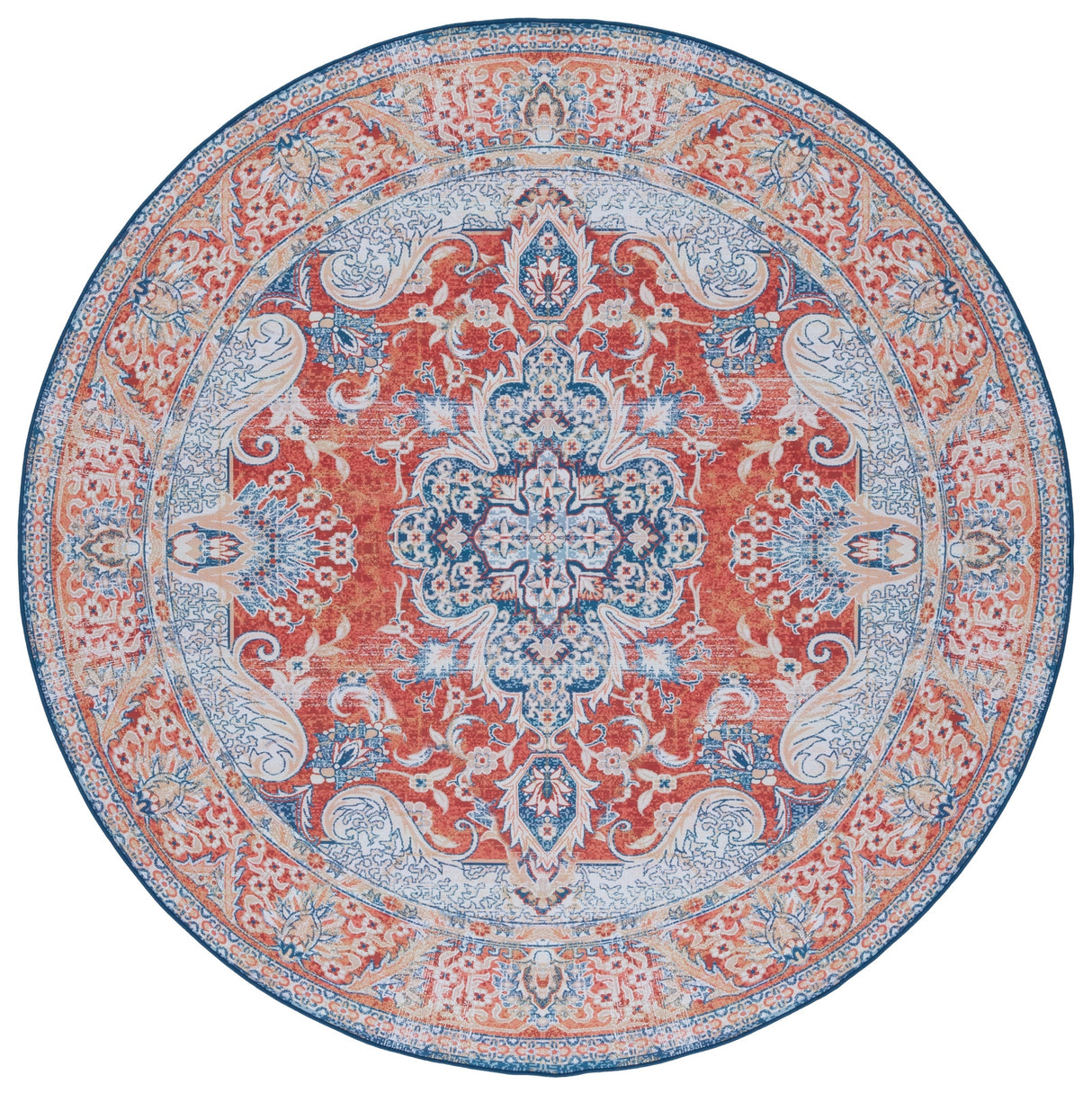 Safavieh Machine Washable Tucson Tsn171P Rust/Blue Rug.