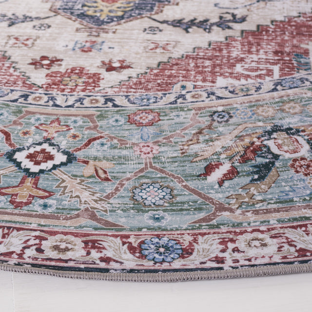 Safavieh Machine Washable Tucson Tsn172P Rust/Navy Rug.