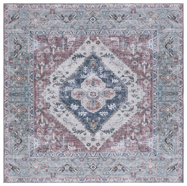 Safavieh Machine Washable Tucson Tsn172P Rust/Navy Rug.
