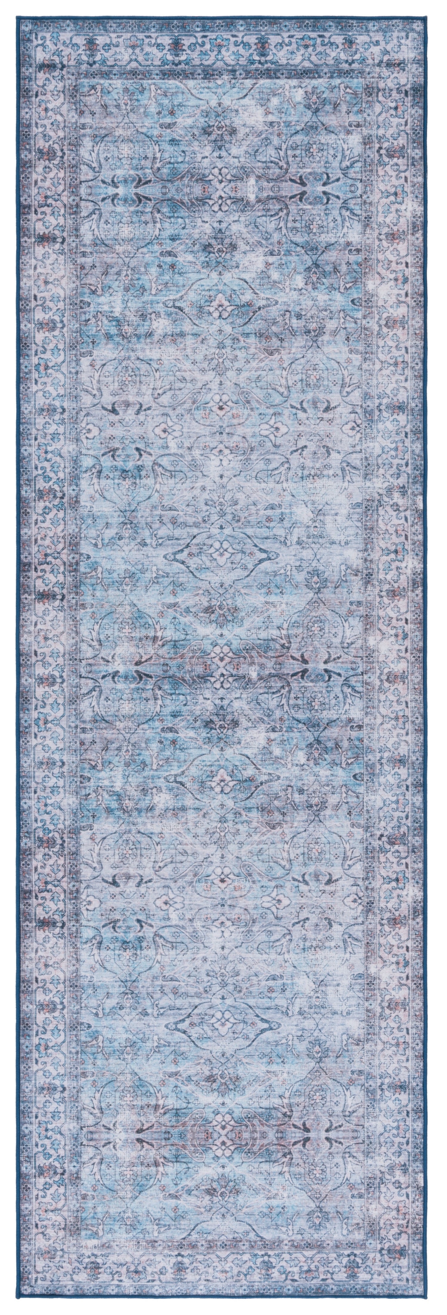 Safavieh Machine Washable Tucson Tsn173J Aqua/Pink Rug.