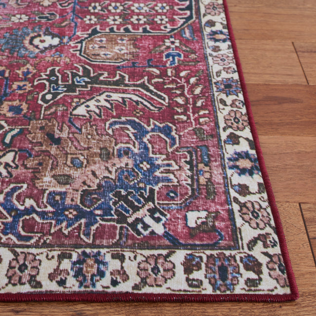 Safavieh Machine Washable Tucson Tsn174Q Red/Beige Rug.