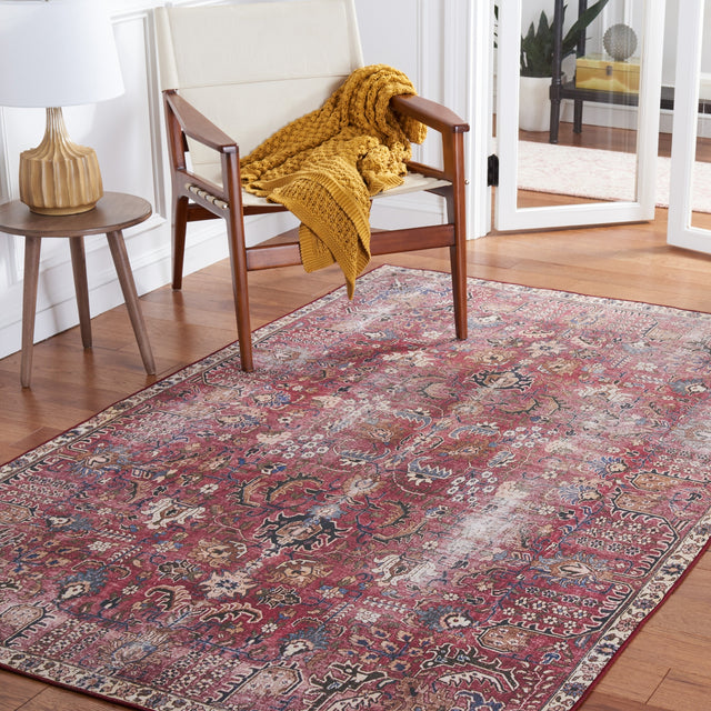 Safavieh Machine Washable Tucson Tsn174Q Red/Beige Rug.