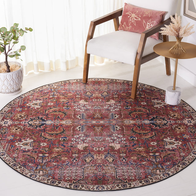 Safavieh Machine Washable Tucson Tsn174Q Red/Beige Rug.