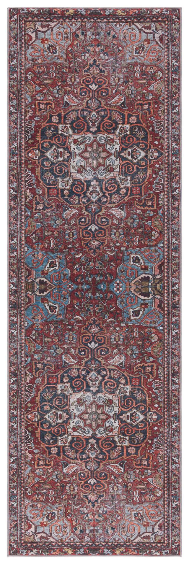 Safavieh Machine Washable Tucson Tsn176Q Red/Navy Rug.
