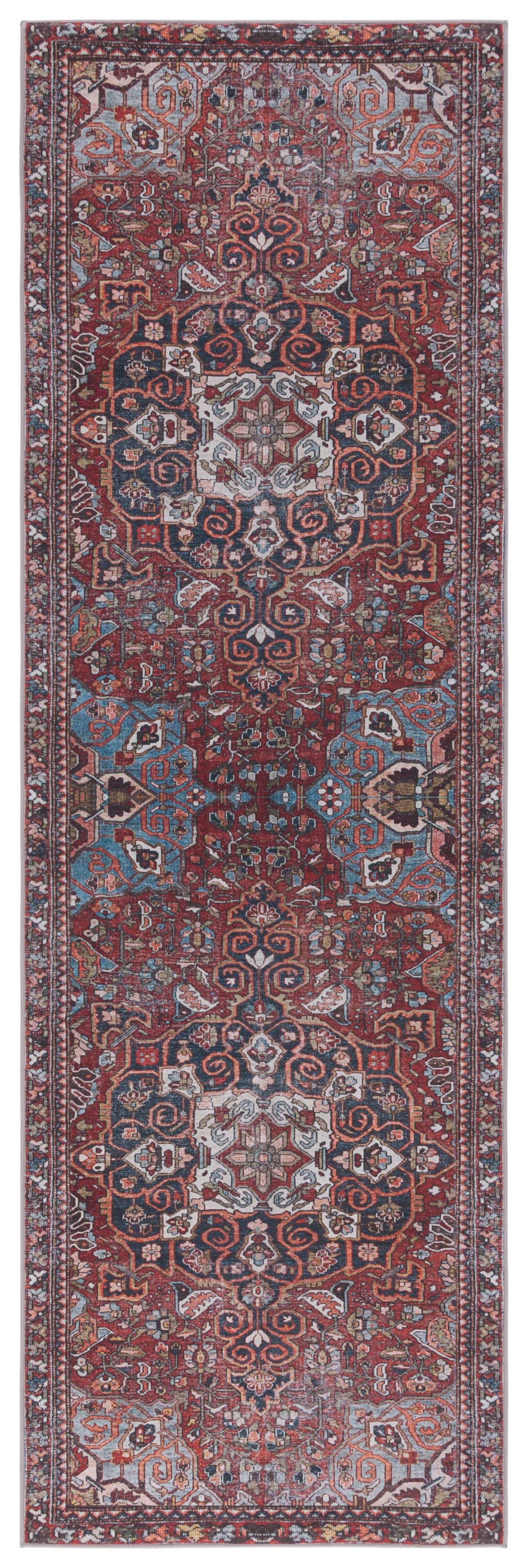 Safavieh Machine Washable Tucson Tsn176Q Red/Navy Rug.