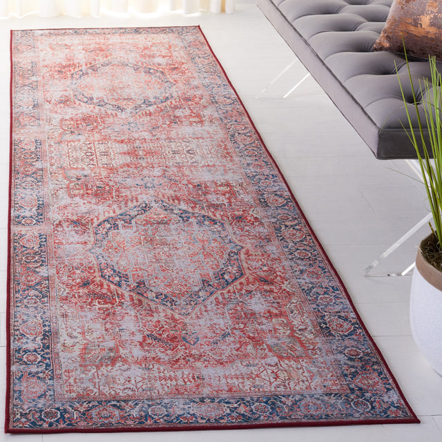 Safavieh Machine Washable Tucson Tsn177P Rust/Navy Rug.