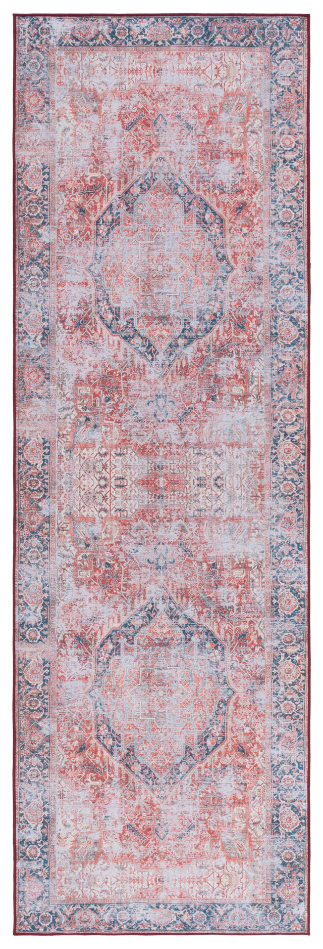 Safavieh Machine Washable Tucson Tsn177P Rust/Navy Rug.