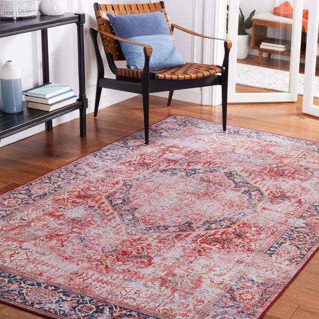 Safavieh Machine Washable Tucson Tsn177P Rust/Navy Rug.