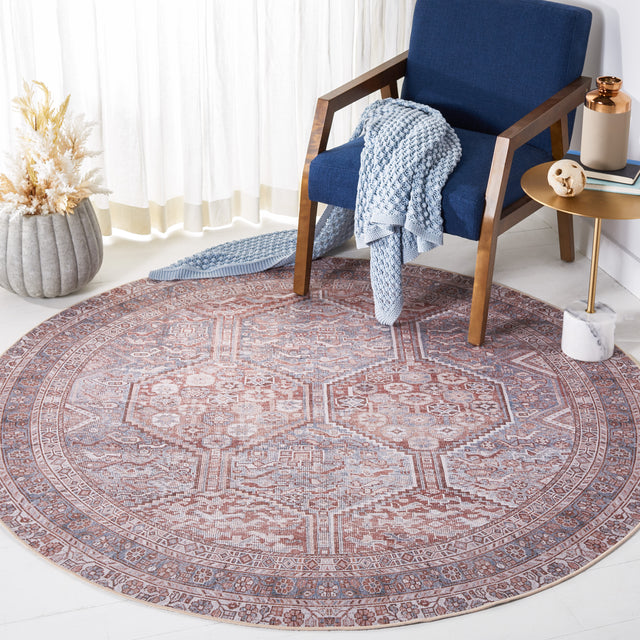 Safavieh Machine Washable Tucson Tsn180F Grey/Rust Rug.