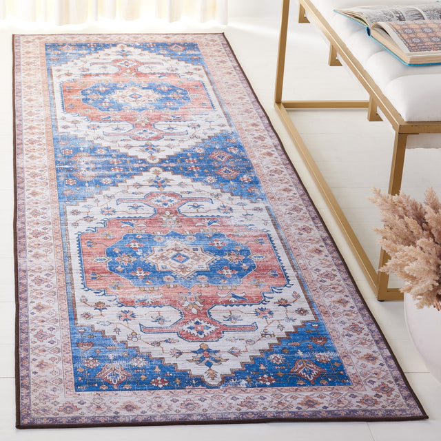 Safavieh Machine Washable Tucson Tsn181B Beige/Blue Rug.