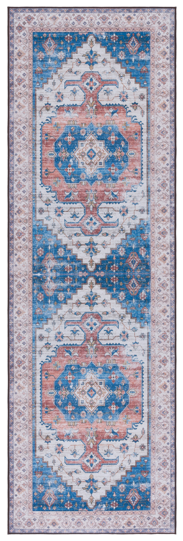 Safavieh Machine Washable Tucson Tsn181B Beige/Blue Rug.