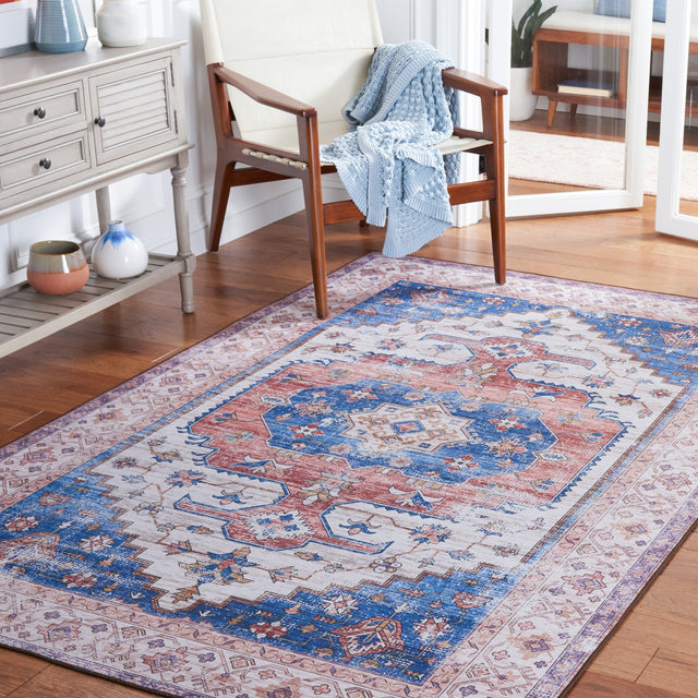 Safavieh Machine Washable Tucson Tsn181B Beige/Blue Rug.