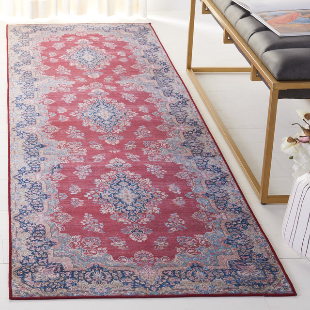 Safavieh Machine Washable Tucson Tsn182Q Red/Navy Rug.