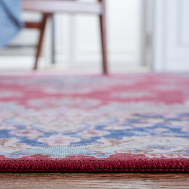 Safavieh Machine Washable Tucson Tsn182Q Red/Navy Rug.