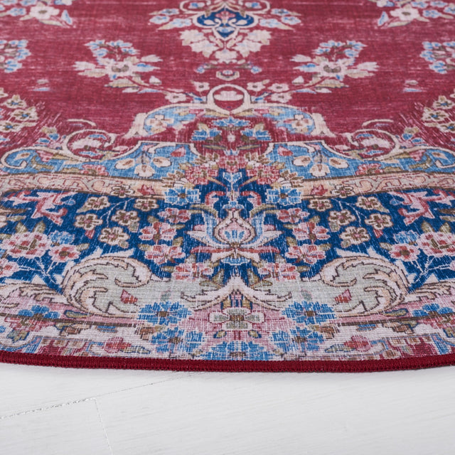 Safavieh Machine Washable Tucson Tsn182Q Red/Navy Rug.